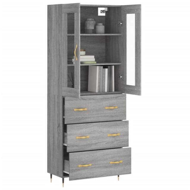 Berkfield Home Highboard Grey Sonoma 69.5x34x180 cm Engineered Wood - image 1