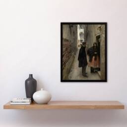 Artery8 Narrow Street in Venice John Singer Sargent Framed Wall Art Print in Grey - Size: A4 - thumbnail 4