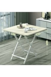 Living and Home 5pcs 80cm Folding Table and 4 Chairs Set Indoor Outdoor Bistro Kitchen Dining Set Furniture in White - thumbnail 6