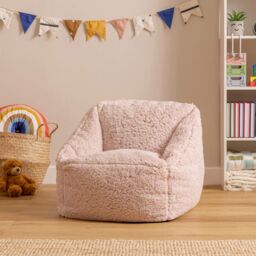 icon Kids Teddy Bean Bag Armchair Kids Bean Bags Set of 2 in Pink - thumbnail 3