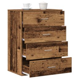 Berkfield Home Sideboard with Drawer with Storage Old wood Engineered wood in Brown - thumbnail 3