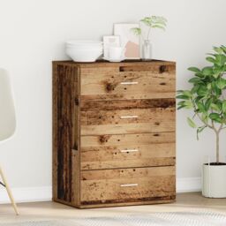 Berkfield Home Sideboard with Drawer with Storage Old wood Engineered wood in Brown - thumbnail 4