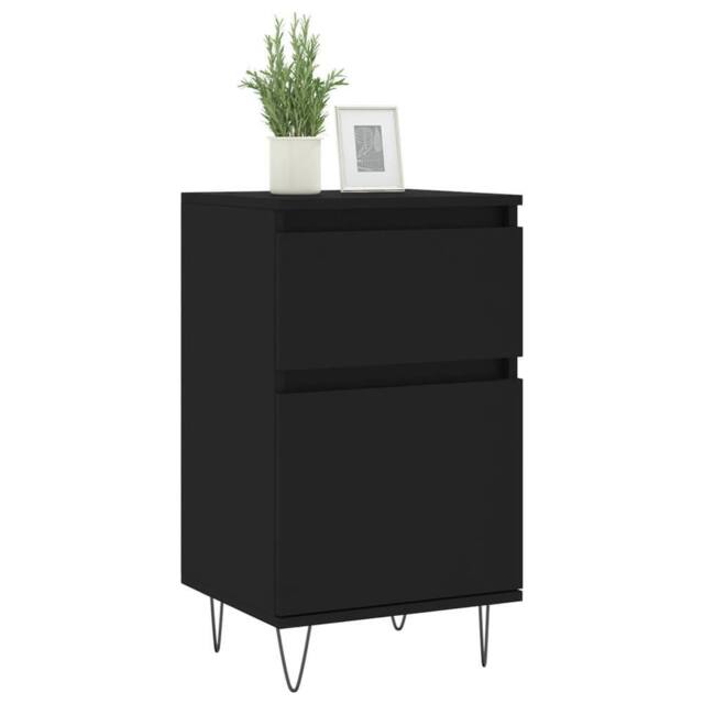 Berkfield Home Sideboards 2 pcs Black 40x35x70 cm Engineered Wood - Size: 40 x 35 x 70 cm - image 1