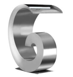 Primrose Atlantis' Cascading Stainless Steel Water Feature with Lights 65cm in Metallic Silver - thumbnail 6
