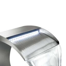 Primrose Atlantis' Cascading Stainless Steel Water Feature with Lights 65cm in Metallic Silver - thumbnail 2