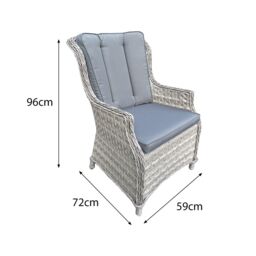 Oseasons Knightsbridge XL Rattan 6 Seat Firepit Dining Set in Dove Grey with Aluminium Frame - thumbnail 3