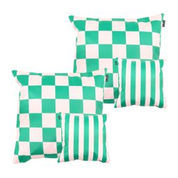 icon Indoor & Outdoor Checkerboard Waterproof Cushion Green Set of 2 - Size: 43 cm x 43 cm - thumbnail 1