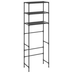 Berkfield Home 3-Tier Storage Rack over Toilet Black 53x28x169 cm - Size: 53 x 28 x 169 cm - thumbnail 2