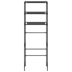 Berkfield Home 3-Tier Storage Rack over Toilet Black 53x28x169 cm - Size: 53 x 28 x 169 cm - thumbnail 3