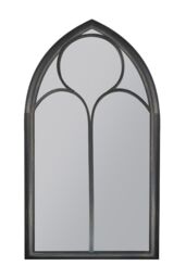 MirrorOutlet 'Somerley' Chapel Arch Large Black Garden Wall Mirror 150cm x 81cm - Size: 150 cm x 81 cm - thumbnail 2