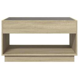 Berkfield Home Decorative Coffee Table with Infinity LED Sonoma Oak 90x50x50 cm in Light Brown - Size: 90 x 50 x 50 cm - thumbnail 6