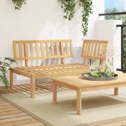 Berkfield Home Beautiful Garden Pallet Corner Sofa Solid Wood Acacia in Brown - thumbnail 2