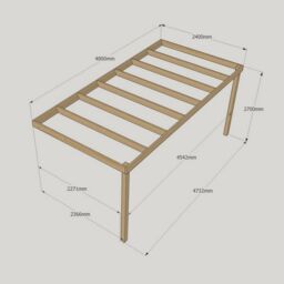 Rutland County Garden Furniture Ltd Wall Mounted Box Pergola - Wood - L240 x W480 x H270 cm - Rustic Brown in Light Green - thumbnail 3