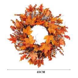 KORVIXA Fall Door Berries Harvest Wreath Autumn in Red - Size: 100 cm - thumbnail 2