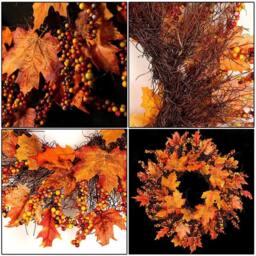 KORVIXA Fall Door Berries Harvest Wreath Autumn in Red - Size: 100 cm - thumbnail 4