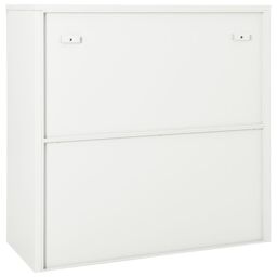 Berkfield Home Sliding Door Cabinet White 90x40x90 cm Steel - Size: 90 x 40 x 90 cm - thumbnail 4