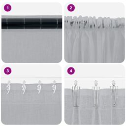 Berkfield Home Curtains with Curtains 2 pcs Dark gray 140 x 140 cm Polyester in Grey - thumbnail 6
