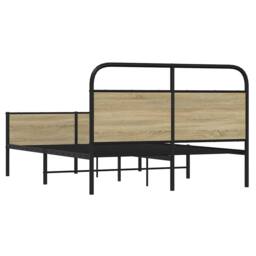 Berkfield Home Elegant Bed Frame without Mattress 120x200 cm Sonoma Oak Engineer in Brown - Size: Small Double - thumbnail 7