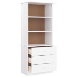 Berkfield Home Bookcase with Drawers ALTA White 60x35x142 cm Solid Wood Pine - Size: 60 x 35 x 142 cm - thumbnail 4