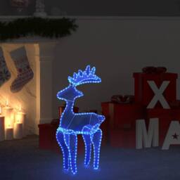 Berkfield Home Reindeer Christmas Decoration with Mesh 306 LEDs 60x24x89cm in Blue - Size: 60 x 24 x 89 cm