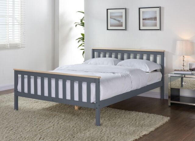 Home Detail DISCONTINUED Hampton Wooden Double Bed in Grey - image 1