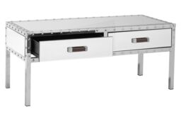 Orsina Stunning Coffee Table, Glass Constructed Modern Coffee Table For Livingroom, Rectangular Coffee Table in Silver - thumbnail 3