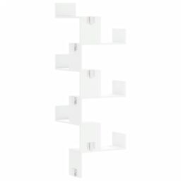 Berkfield Home Wall Corner Shelf White 45x45x147 cm Engineered Wood - Size: 45 x 45 x 147 cm - thumbnail 6