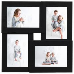 Berkfield Home Collage Photo Frame for 4x(10x15 cm) Picture Black MDF - Size: 10x15 cm