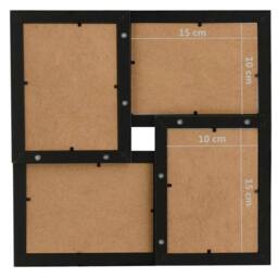 Berkfield Home Collage Photo Frame for 4x(10x15 cm) Picture Black MDF - Size: 10x15 cm - thumbnail 8