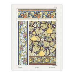 "Artery8 White Flower Gourd Floral Pattern Vintage Wall Art Print Verneuil in Green - Size: W24"" x H32""" - thumbnail 1