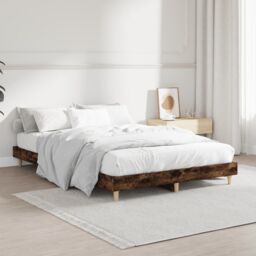 Berkfield Home Bed Frame Smoked Oak 120x190 cm Small Double Engineered Wood in Brown - thumbnail 4