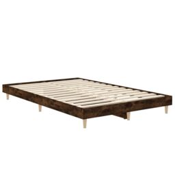 Berkfield Home Bed Frame Smoked Oak 120x190 cm Small Double Engineered Wood in Brown - thumbnail 5