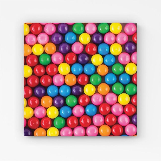 Warren Reed - Designer Brightly Colored Gum Balls Canvas in Pink - Size: w40 inch x h40 inch - image 1