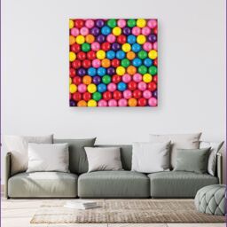 Warren Reed - Designer Brightly Colored Gum Balls Canvas in Pink - Size: w40 inch x h40 inch - thumbnail 4