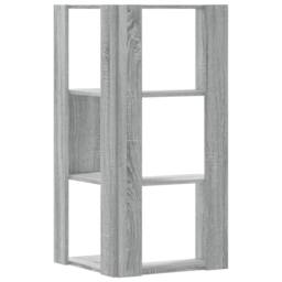 Berkfield Home Elegant Corner Bookcase 3-Tier Grey Sonoma 50x50x102 cm Engineere - Size: 50 x 50 x 102 cm - thumbnail 6