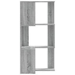 Berkfield Home Elegant Corner Bookcase 3-Tier Grey Sonoma 50x50x102 cm Engineere - Size: 50 x 50 x 102 cm - thumbnail 5