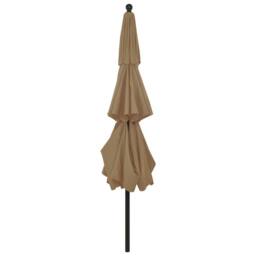 Berkfield Home Harmful 3-Tier Parasol with Aluminium Pole Taupe 3.5 m in Beige - thumbnail 4