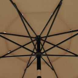 Berkfield Home Harmful 3-Tier Parasol with Aluminium Pole Taupe 3.5 m in Beige - thumbnail 5