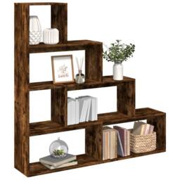 Berkfield Home Room Divider Bookcase 4-Tier Grey Sonoma 143.5x29x143.5 cm Wood in Brown - thumbnail 2