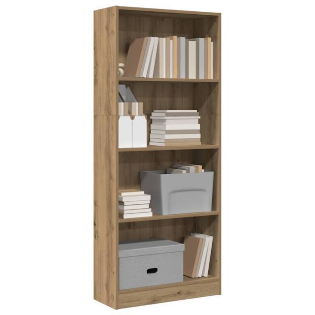 Berkfield Home Decorative Bookcase Artisian Oak 60x24x143 cm Engineered Wood in Brown - Size: 60 x 24 x 143 cm - image 1