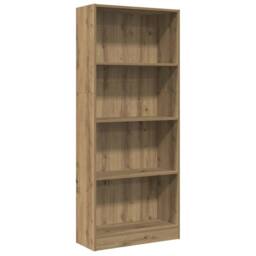 Berkfield Home Decorative Bookcase Artisian Oak 60x24x143 cm Engineered Wood in Brown - Size: 60 x 24 x 143 cm - thumbnail 3