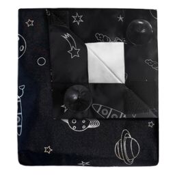 Aycorn 130 x 200 cm Temporary Blackout Curtains - Space Pattern in Black - thumbnail 2