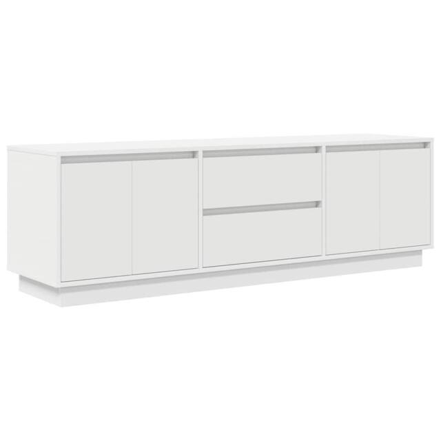 Berkfield Home TV Cabinet with LED Lights White 160.5x41x50 cm - image 1