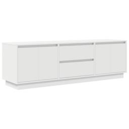 Berkfield Home TV Cabinet with LED Lights White 160.5x41x50 cm - thumbnail 1