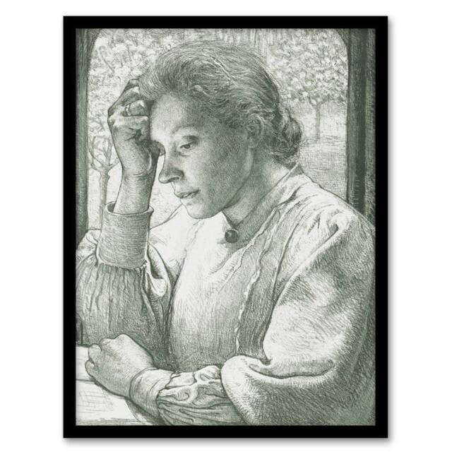 Artery8 Pencil Portrait of Henriette Holst Framed Wall Art Print in Grey - Size: A4 - image 1