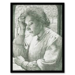 Artery8 Pencil Portrait of Henriette Holst Framed Wall Art Print in Grey - Size: A4 - thumbnail 1