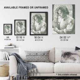 Artery8 Pencil Portrait of Henriette Holst Framed Wall Art Print in Grey - Size: A4 - thumbnail 3