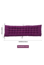 Garden Sanctuary 160x50cm Sun Lounger Cushion with Anti-Slip Cover in Purple - Size: 160x50 cm - thumbnail 3