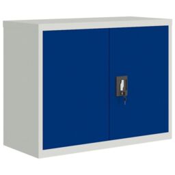 Berkfield Home File Cabinet Light Grey & Blue 90x40x70 cm Steel - Size: 90 x 40 x 70 cm - thumbnail 2