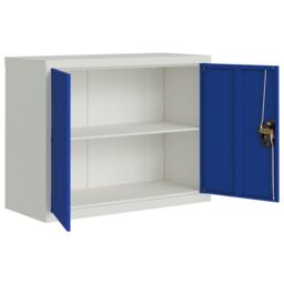 Berkfield Home File Cabinet Light Grey & Blue 90x40x70 cm Steel - Size: 90 x 40 x 70 cm - thumbnail 4